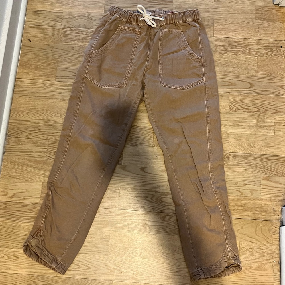 Anthropologie Pilcro Relaxed Cropped Pants - Tan